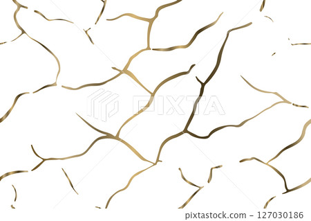 Golden Kintsugi crack texture overlay background. Distressed ckackle trendy minimalist wallpaper texture. 127030186