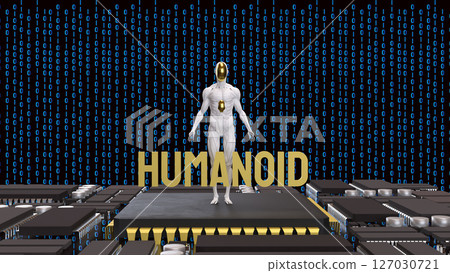 The Humanoid for Technology and sci concept 3d Rendering. The Humanoid for Technology and sci concept 3d Rendering. 127030721