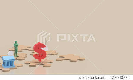 The Wood Jigsaw and Business icon image 3d Rendering. The Wood Jigsaw and Business icon image 3d Rendering. 127030723