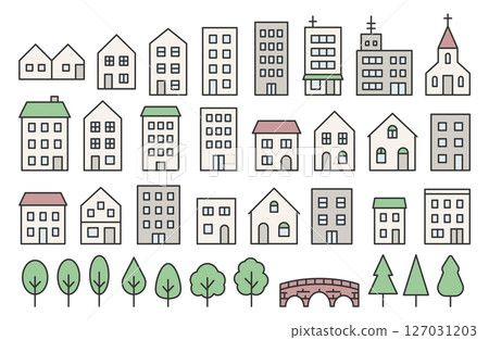 簡單的城市景觀建築插圖集 127031203