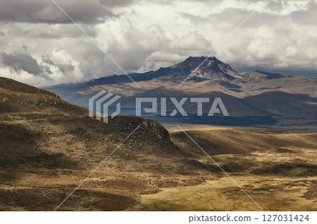 Mountain hiking trail in the Andes Mountain hiking trail in the Andes 127031424