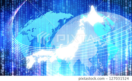 Cyber digital Japan map image background Cyber digital Japan map image background 127031524