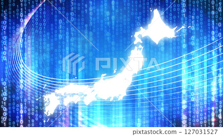 Cyber digital Japan map image background 127031527