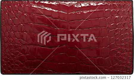 Shiny red crocodile leather 127032317