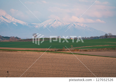 Hokkaido landscape in spring 127032526