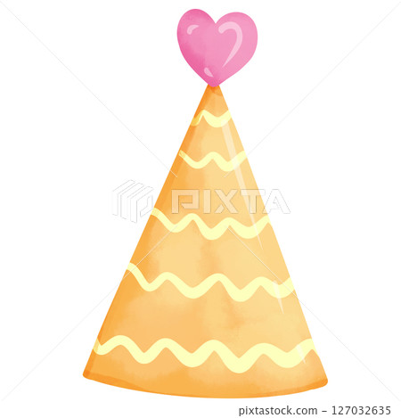 Hand-painted watercolor birthday themed party hat 127032635