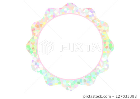 Sparkling jewel pattern colorful circular frame illustration material rainbow color pop vector png 127033398