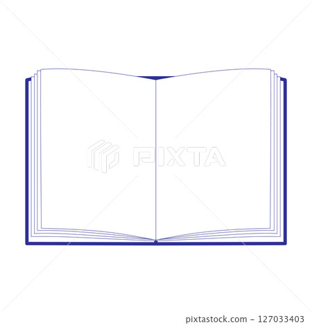 打開的書插圖素材圖示筆記備忘錄藍色海軍藍深色簡單 127033403