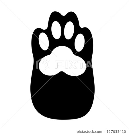 Black and white cat paw illustration material Paw icon Black cat Simple Black and white cat paw illustration material Paw icon Black cat Simple 127033410