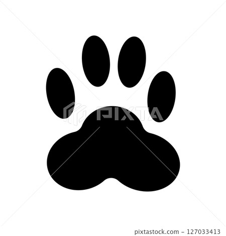 貓爪印插圖素材黑色簡單黑白向量png 127033413