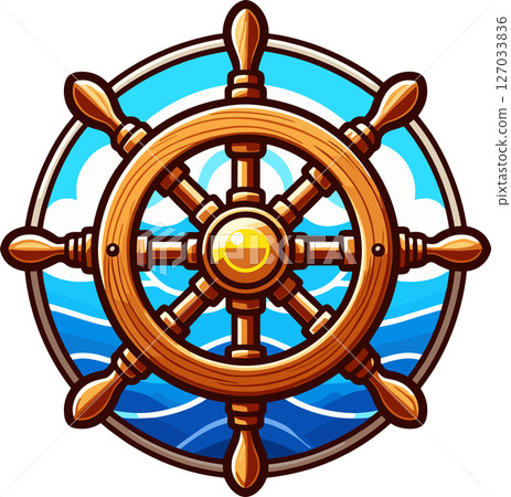 Ship wheel icon 127033836