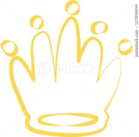 Crown queen or king hand drawn, royal, imperial, monarch Crown queen or king hand drawn, royal, imperial, monarch 127034454