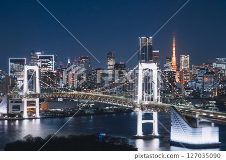 Night view of central Tokyo from Odaiba 127035090
