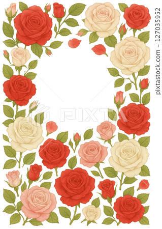 A message card with a photo in the center A message card with a photo in the center 127035952