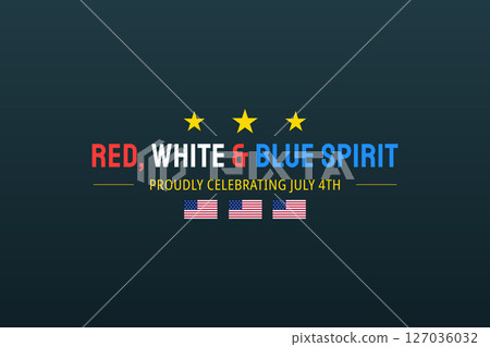 Proudly Celebrating July 4th Patriotic Poster 127036032