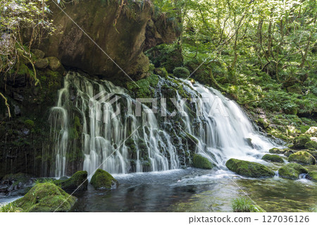 初夏秋田縣尼卡保市的元崎伏ry龍和元崎河流量 127036126
