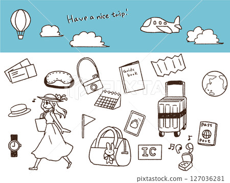 鋼筆畫旅行插圖集黑白 127036281