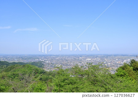 從栃木縣栃木市的謙信平眺望關東平原 127036627