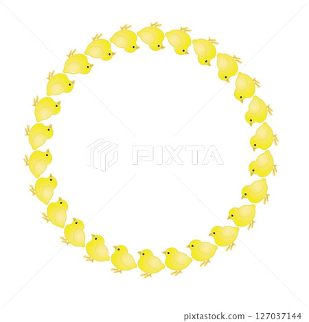 Chick circular decorative frame illustration 127037144