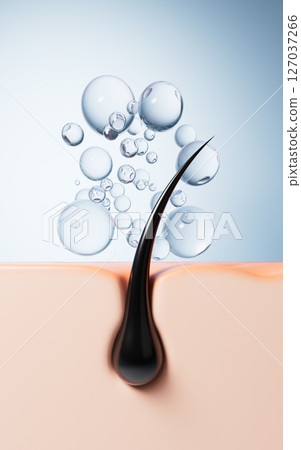 Skin with hair in pores, hair treatment concept, Skin with hair in pores, hair treatment concept, 127037266