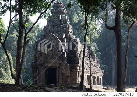 Ancient architecture of Angkor Wat, nestled in the jungle Ancient architecture of Angkor Wat, nestled in the jungle 127037416