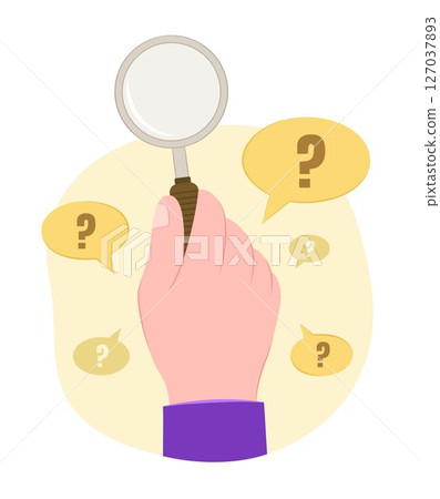 Human Hand Holding a Magnifying Glass for Investigation and Discover Solution Concept Illustration Clip Art Human Hand Holding a Magnifying Glass for Investigation and Discover Solution Concept Illustration Clip Art 127037893