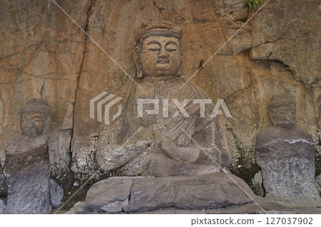國寶臼杵石佛：大日如來佛像頭復原圖 127037902