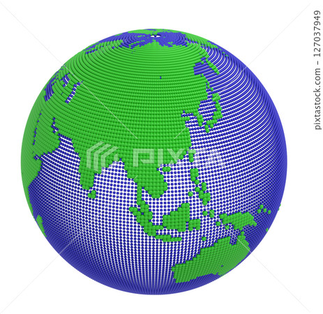 Miniature Earth made of dots: Asia Miniature Earth made of dots: Asia 127037949
