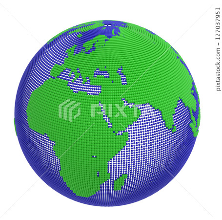 Miniature Earth made of dots - Europe Miniature Earth made of dots - Europe 127037951