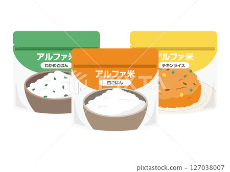 Illustration of three types of alpha rice 127038007