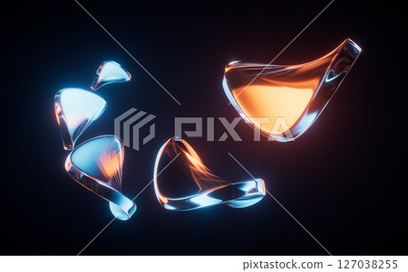 Abstract gradient glass geometry background, 3d Abstract gradient glass geometry background, 3d 127038255