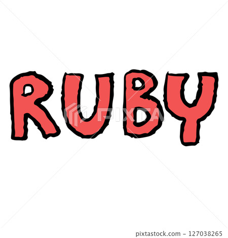 Hand drawn RUBY letters for font, typography, logo, love sticker, compliment, social media post, print, banner, decoration, greeting card, sign, symbol, shirt, clothing Hand drawn RUBY letters for font, typography, logo, love sticker, compliment, social media post, print, banner, decoration, greeting card, sign, symbol, shirt, clothing 127038265