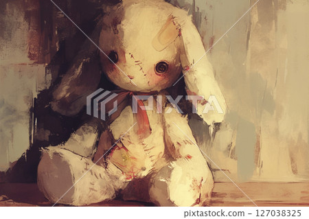 破爛的毛絨兔子 127038325