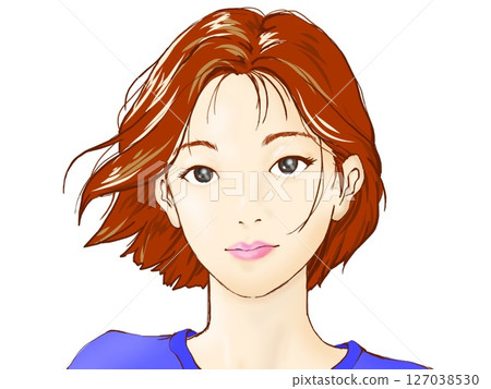 Smiling girl in blue sweater Smiling girl in blue sweater 127038530