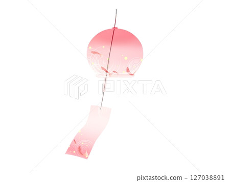 Wind chimes swaying in the wind (red) 127038891