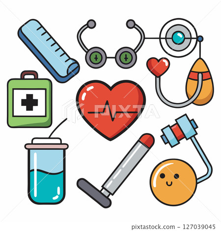 medical icons over blue background vector illustration 127039045