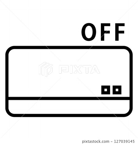 壁掛式空調關閉的黑白圖示圖示 壁掛式空調關閉的黑白圖示圖示 127039145