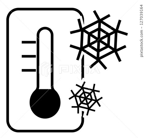 帶有雪花的溫度計圖示的插圖 127039164