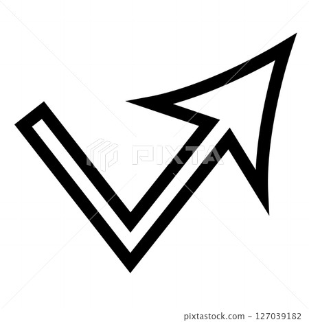 Checkmark icon with up arrow 127039182