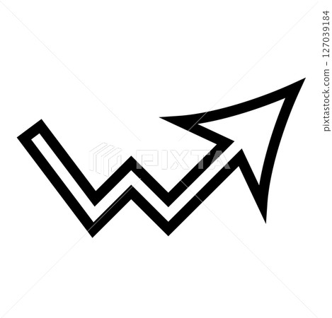 鋸齒形 W 和向上箭頭圖標 127039184