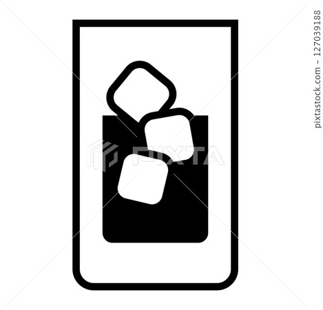 Icon illustration of a glass with ice 127039188
