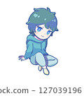 [Commercial use allowed!] 18-SD illustration of a relaxing Japanese man 1-Please use it for everyday content! 127039196
