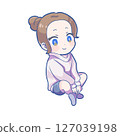 [Commercial use allowed!] 20-SD illustrations of relaxing Japanese women 1-Please use for everyday content, etc.! 127039198