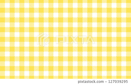 Yellow gingham check with a square pattern 127039295