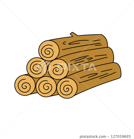 A stack of logs with a spiral pattern A stack of logs with a spiral pattern 127039685
