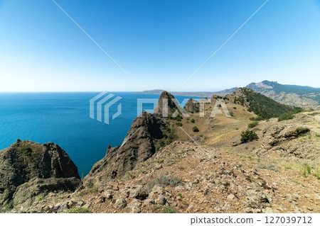 Crimean coast, Karadag sea view Crimean coast, Karadag sea view 127039712
