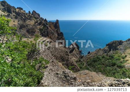 Crimean coast, Karadag sea view Crimean coast, Karadag sea view 127039713