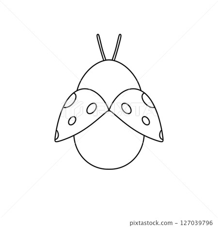 A ladybug with black spots on its back 127039796