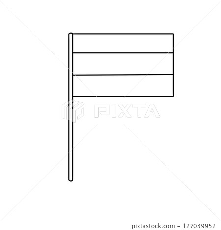 A flag with three stripes is shown in black and white 127039952