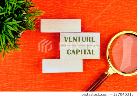 The concept phrase of VENTURE CAPITAL. Business and Venture capital concept. Copy space 127040313